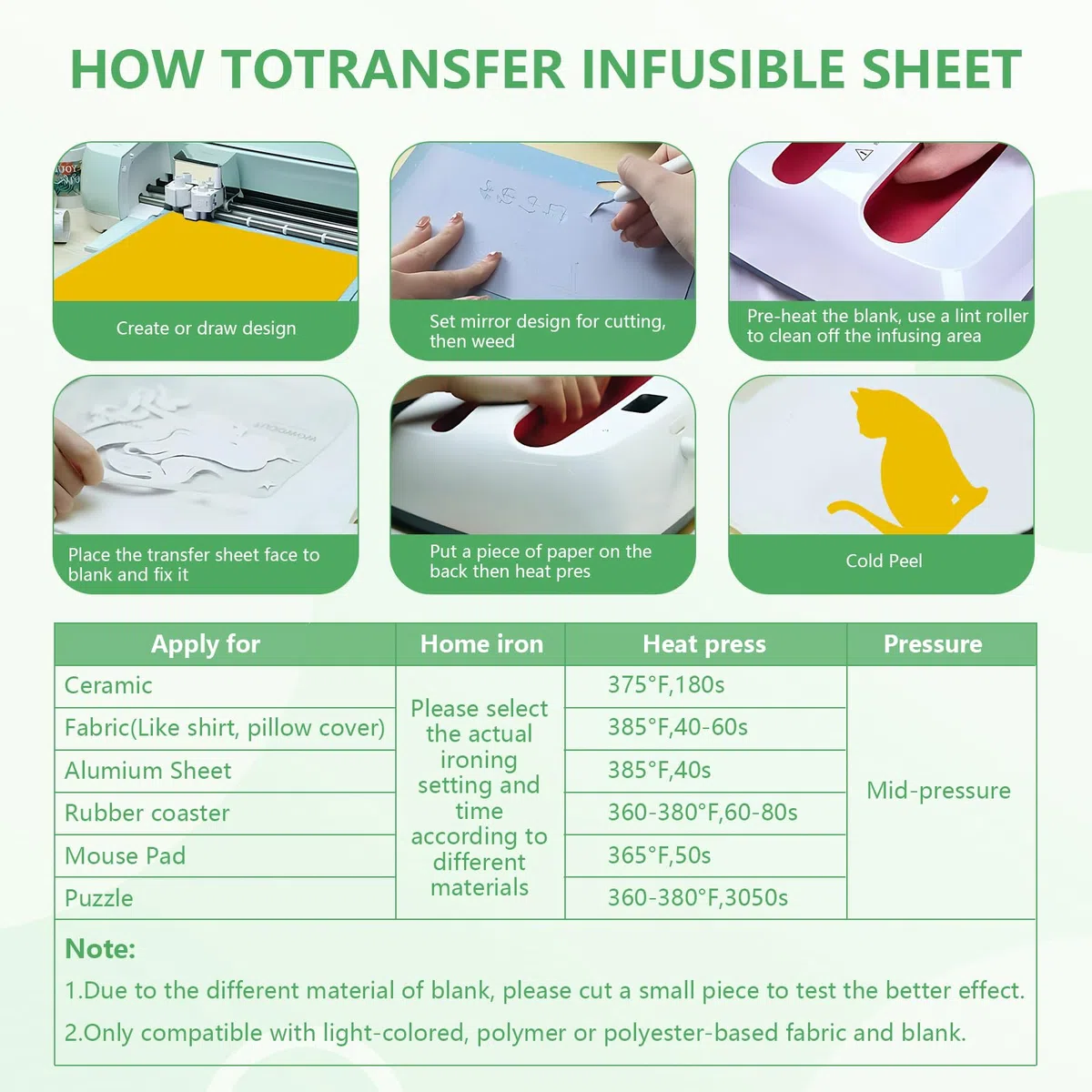 30 Stück Infusible Ink Folie, Infusible Transfer Ink Sheets 30.5 * 11.5cm, Unschmelzbare Transfer Tintenblätter, Sublimationsfolie für DIY Tasse, T-Shirt, Taschen (Einfarbig)