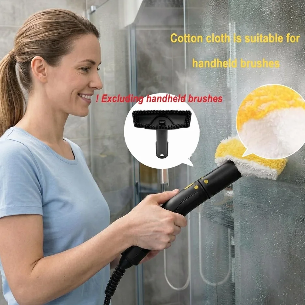 Dampfreiniger Fensteraufsatz für Kärcher SC1/ SC2/ SC3/ SC4/ SC5/ SC7/ CTK10/20, Dampfreiniger Fensterdüse Ersatz-Zubehör mit 2 Mikrofasertuch Set, Streifenfreie Reinigung von Glas, Fenstern