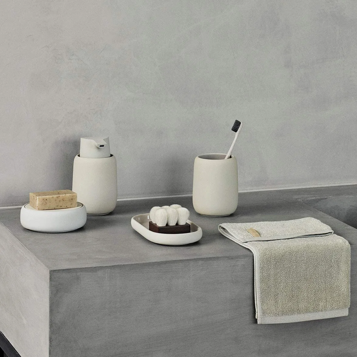 Blomus Sono Tablett, Keramik, Silikon, Moonbeam, H 2,5 cm, B 10 cm, T 19 cm