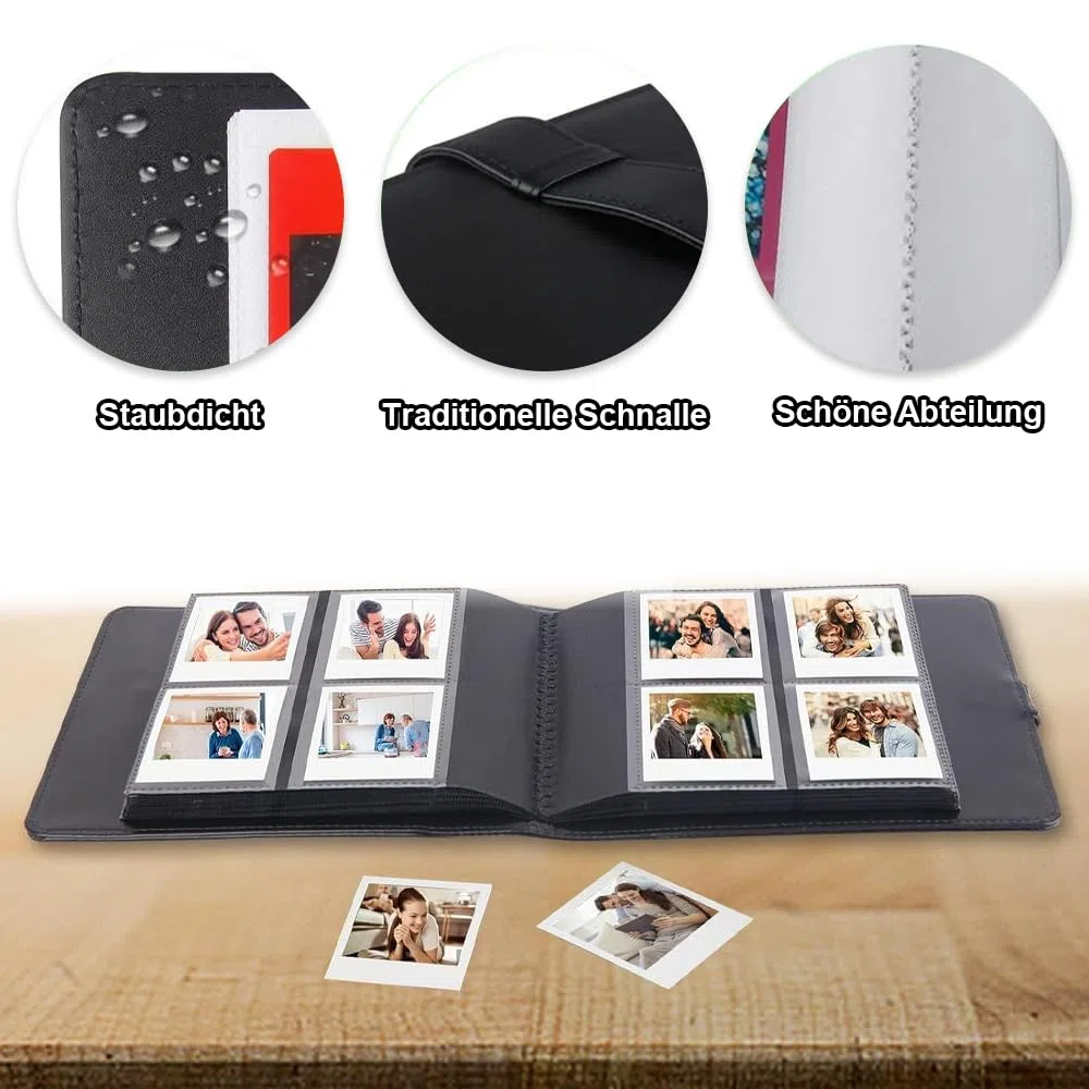 Fotoalbum Schwarze Seiten 256 Taschen kompatibel für Fujifilm, Instax 4-Zoll Film Polaroid Fotos, Taschen Mini Fotoalbum Mini Album, Kamera Zubehör mit Fujifilm Instax Mini 12/11/9/8/7