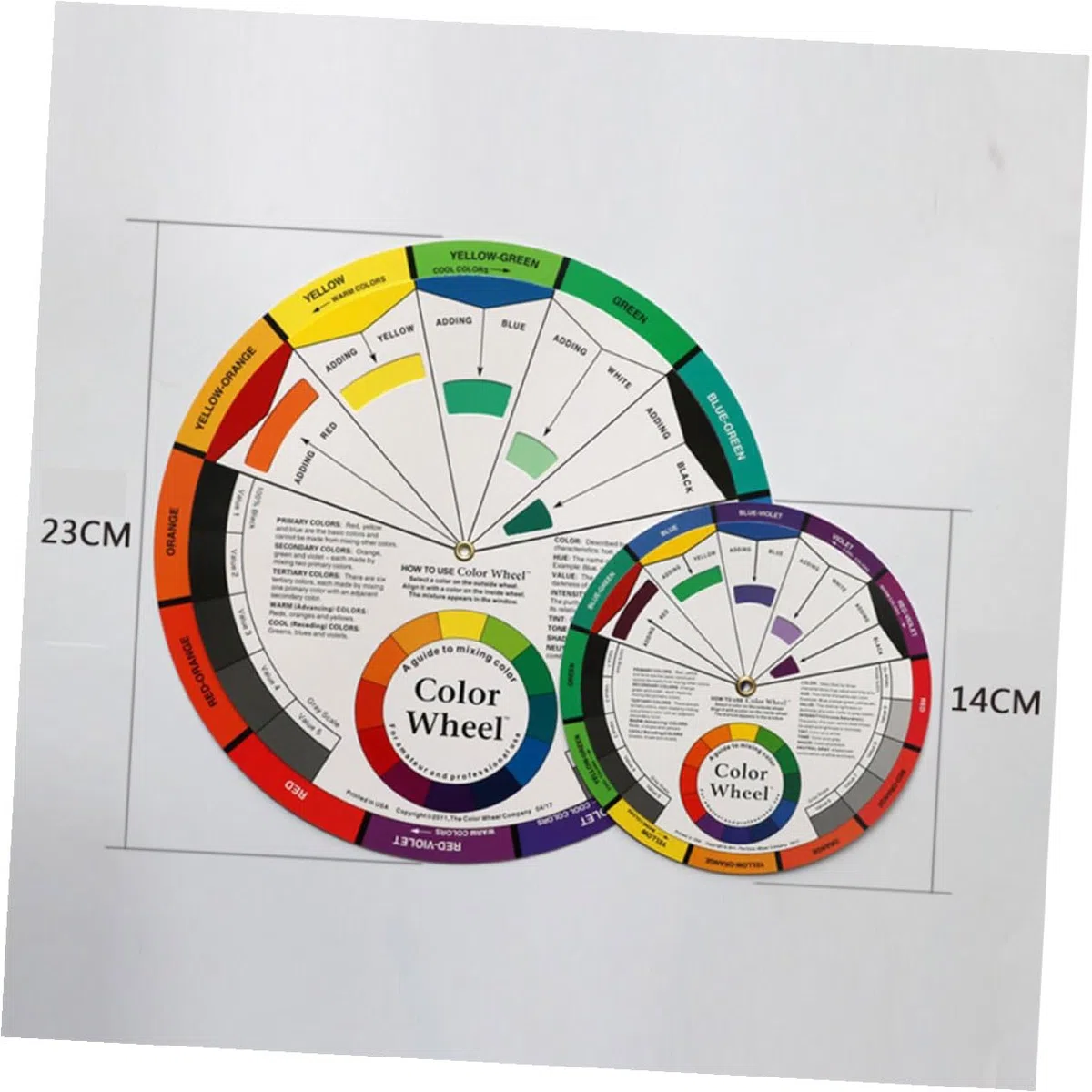 Ciieeo Farbrad Für Nagelkunst 2 Stück 23 14cm Lernfarb Mischrad Rotations Farbmischbrett Für Damen Make up Farbdiagramm Mit Grauskala Und Farbtönen
