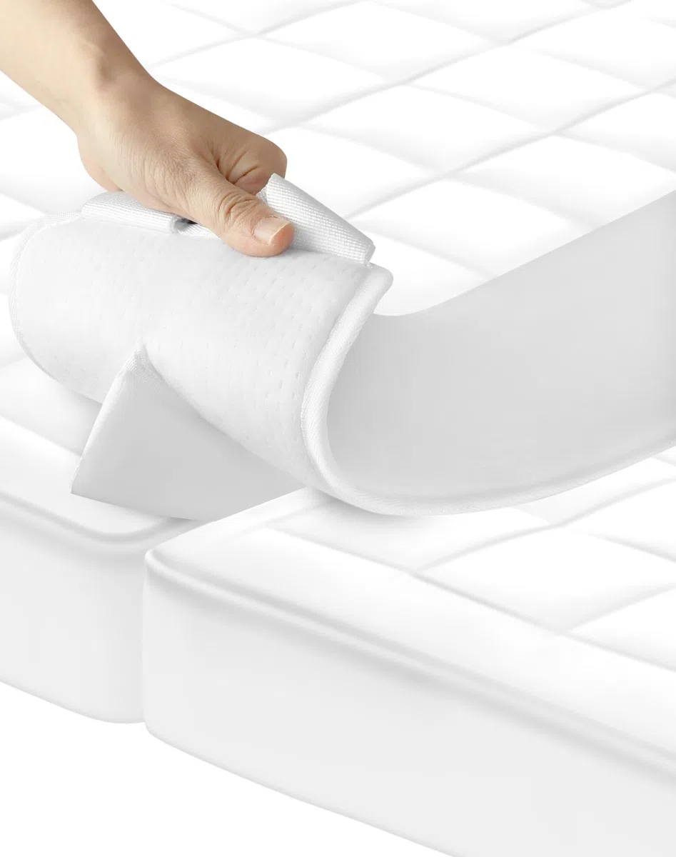 QWORK® matratzenverbinder, matratzen ritzenfüller, einfaches verbinden und erweitern des bettes, weiß