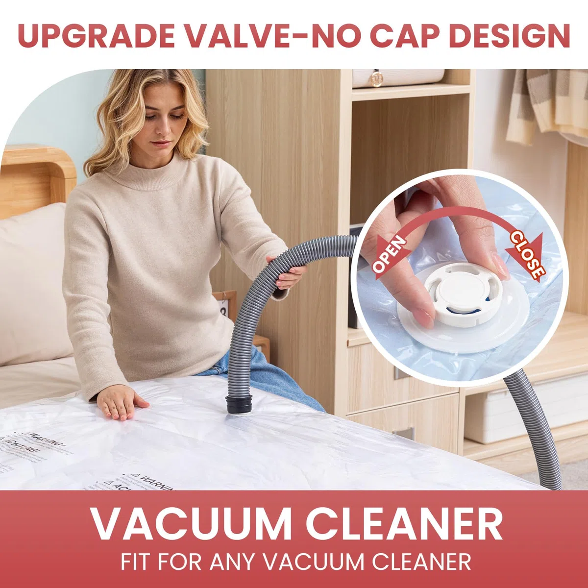 TAILI Vakuumbeutel für Bettdecken 4 Stück Super Groß 120 X 100 CM Vakuumierbeutel für Kleidung, Decke, Bettwäsche, Platz Sparen Aufbewahrungsbeutel für Reisen Und Tägliche Aufbewahrung