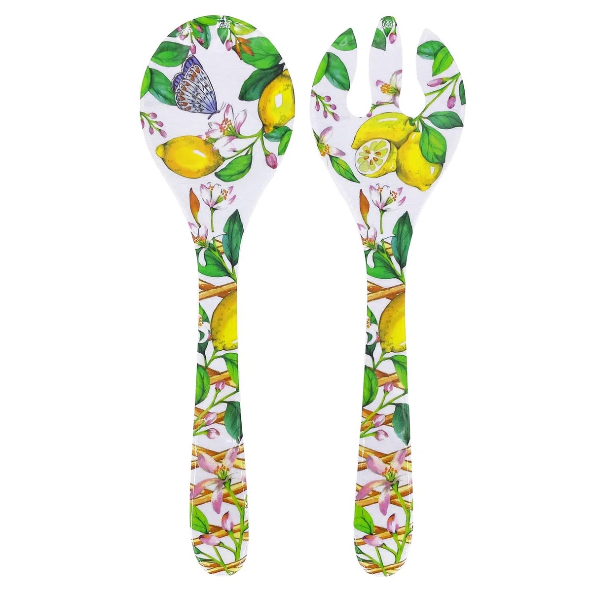 Les Jardins de la Comtesse - Salatbesteck aus Melamin – Capri – 33 cm – Zitronen gelb – Geschirrset Quasi-unzerbrechlich MelARTmine