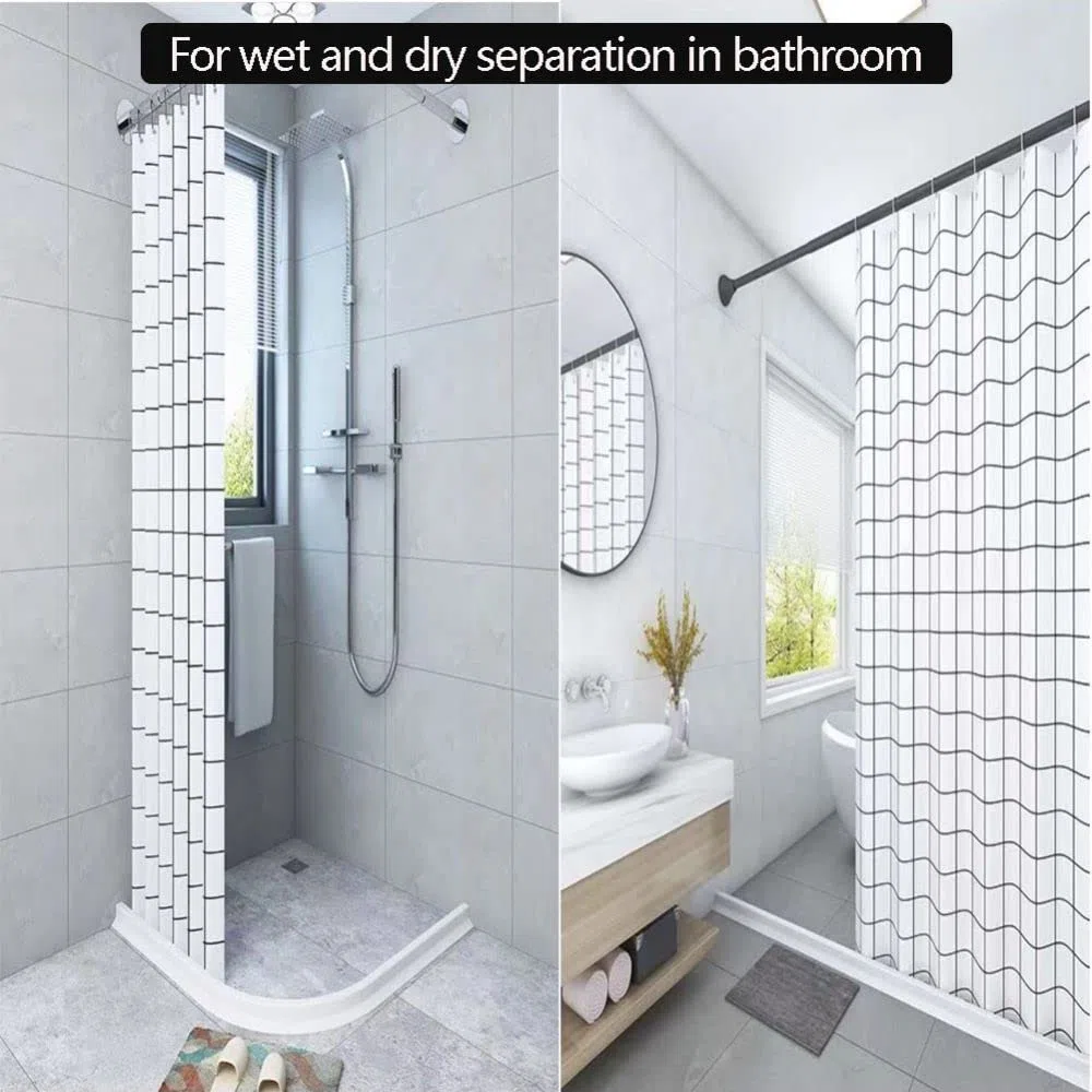 Zayejod 3 Meter Schwallschutzleiste Dusche Selbstklebend Badezimmer Wassersperre Duschwasserdamm-Dichtleiste Silikon Duschschwelle Wasserstopper Abschlussleiste für Bad,Toilette,Küche, Weiß
