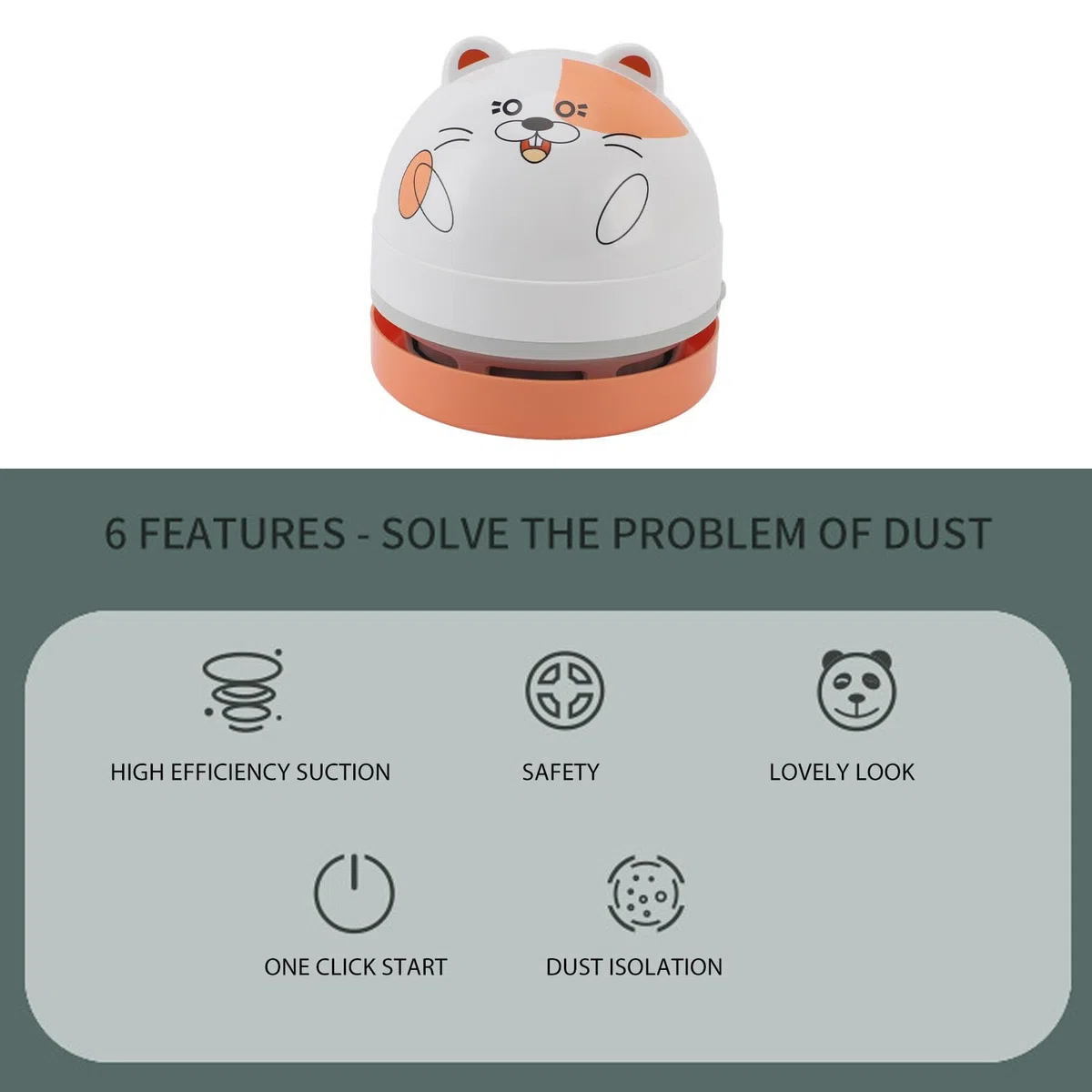 ciciglow Mini-Tischstaubsauger, Niedlicher Schreibtischstaubsauger Zum Aufnehmen von Krümel, Radiergummi, Krümel, Tierhaare, Hohe Saugkraft und Geringe Geräuschentwicklung, mit (Hamster)