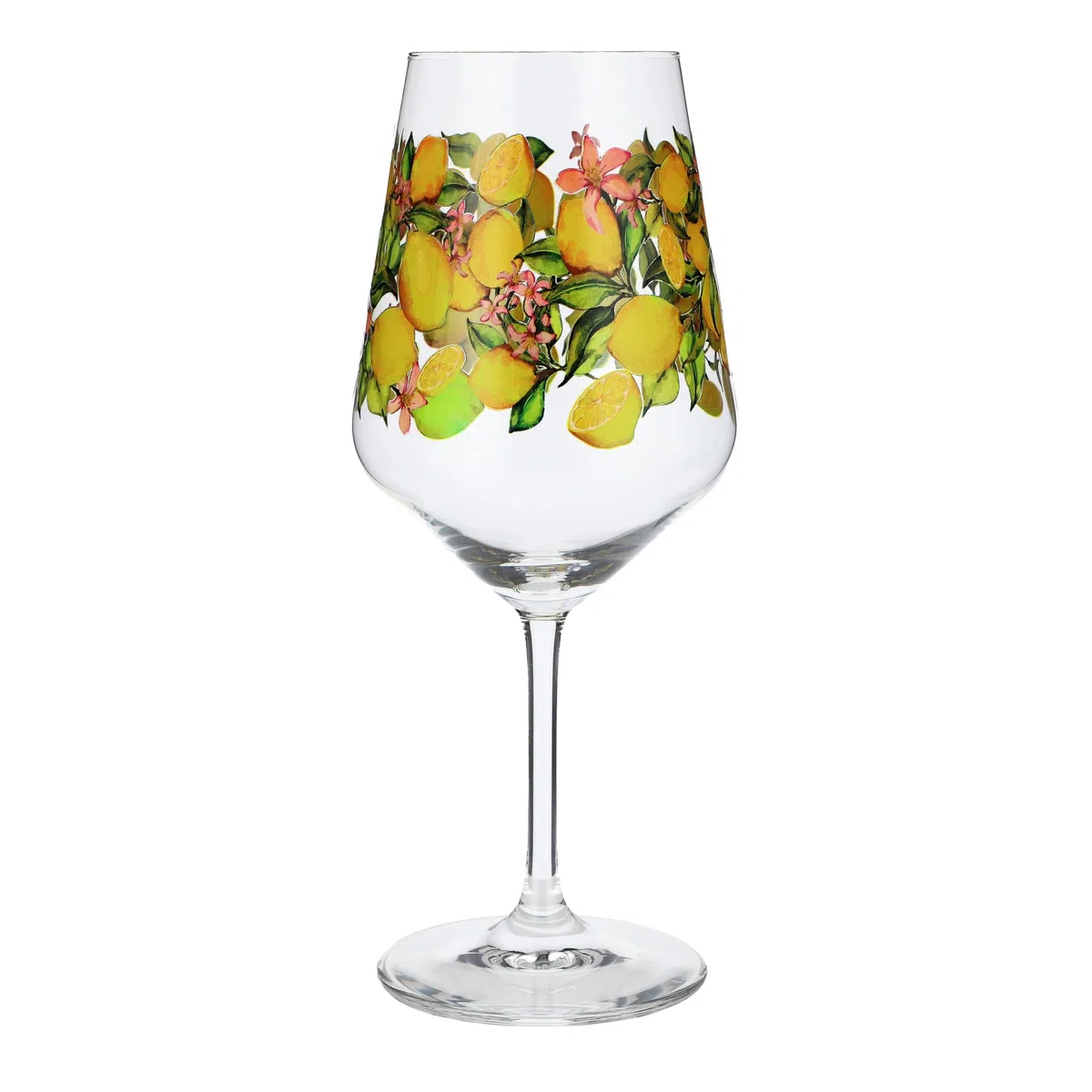 Aperitifglas Summer Vibes mit Zitronen-Motiv für Spritz Getränke Cocktails Wein Schorle Bowle oder Saft 0,5l