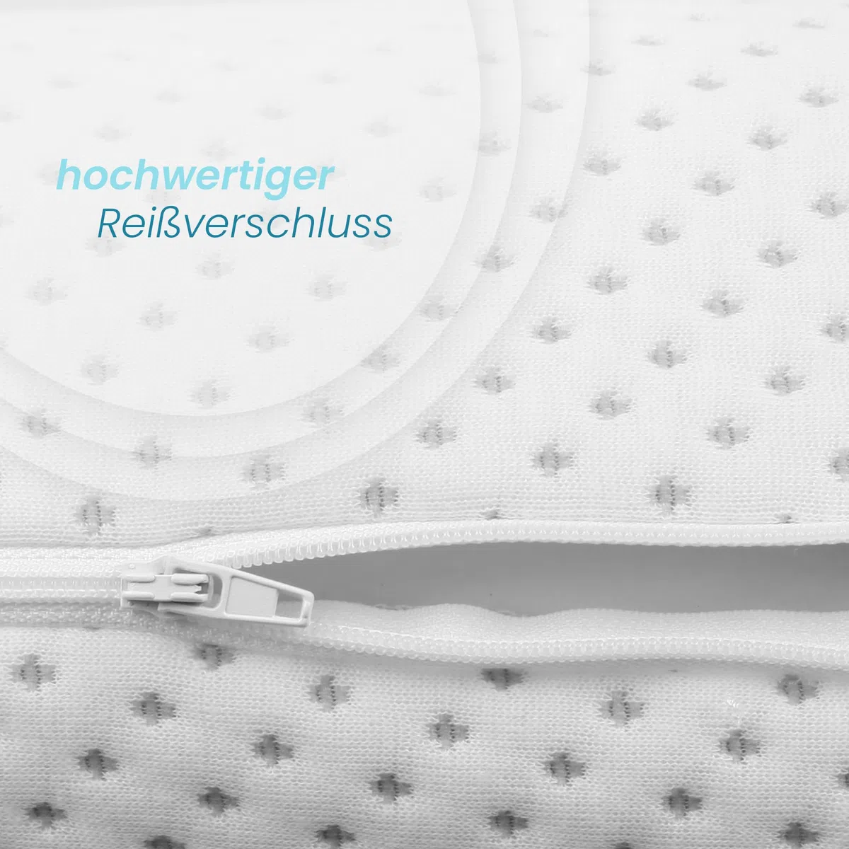 Bestlivings Memory Foam Nackenkissen (Nackenrolle / 40 cm x Ø15 cm) Viscoelastische Kopfkissen - Silver Protect Bezug antimikrobiell abnehmbar - Öko-Tex