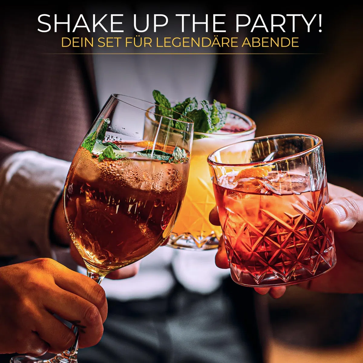 EMPATION Cocktail Shaker, 7-teiliges Cocktail Set - 700 ml Cobbler Shaker aus Edelstahl, minimalistisches Cocktail Zubehör, Bar Set für Anfänger & Profis, Cocktailshaker Set als Präsent geeignet