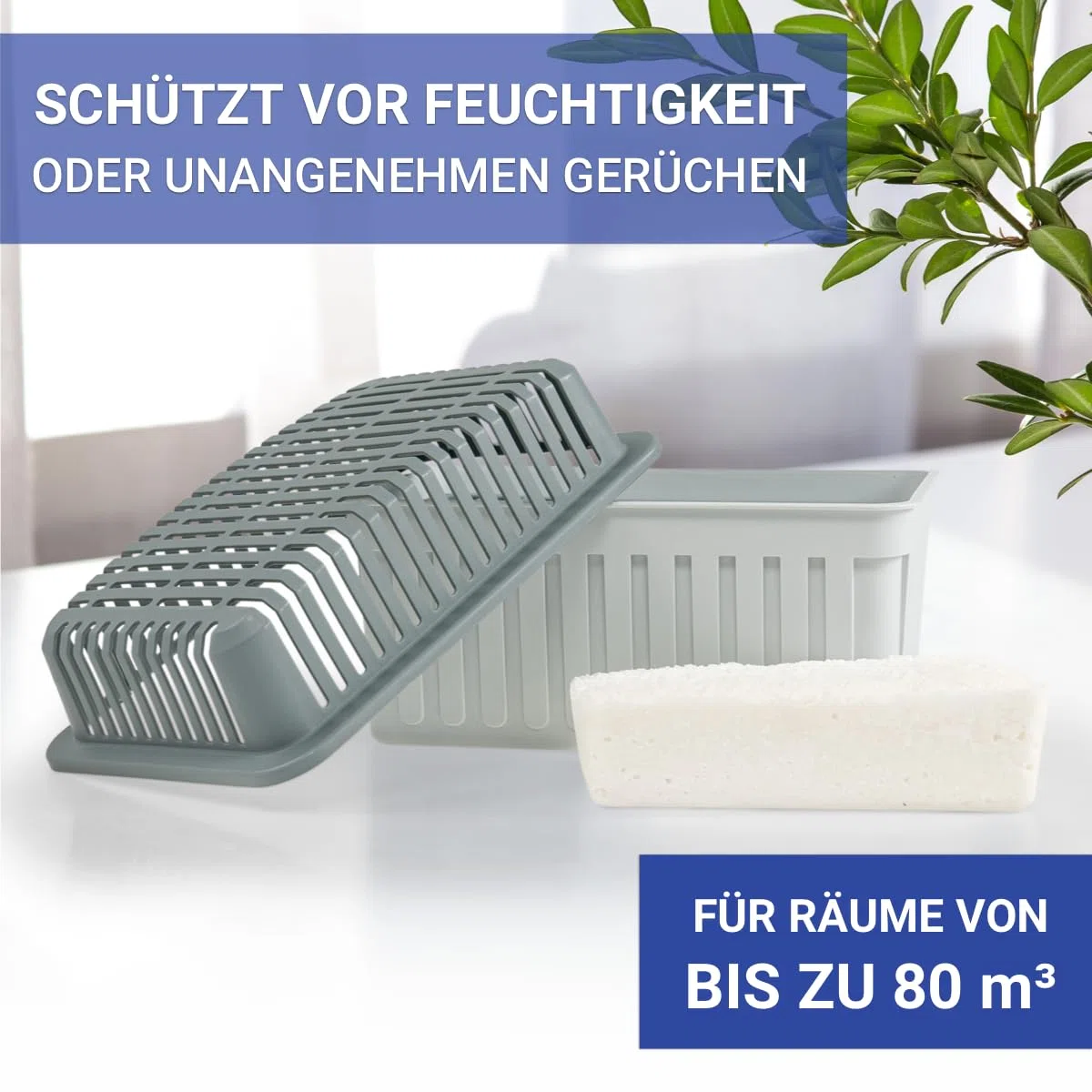 WENKO Nachfüllpack Entfeuchter 3x1000g für Luftentfeuchter ohne Strom wiederverwendbar für Raum Keller Auto Granulat Weiß je 16,5x4x11,5 cm Calciumchlorid