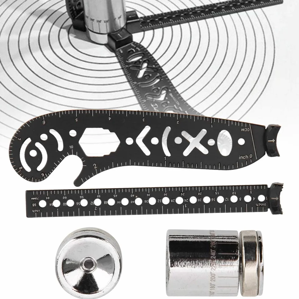 Uxsiya Entwurfslineal, Leicht, Tragbar, Langlebig, aus Schwarzem Eisen, Multifunktionales Zeichenlineal für Designer, Künstler, Architekten (17mm)