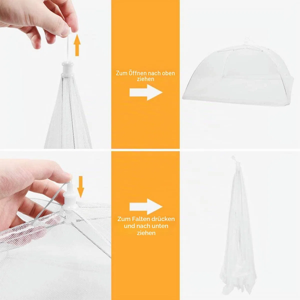 Annhao 8er Set Fliegenhaube Lebensmittel, Wiederverwendbare Abdeckhauben für Lebensmittel, Faltbare Fliegenschutz Essen Pop-Up, Hält Fliegen, Insekten und Mücken fern, Insektenschutz Indoor & Outdoor