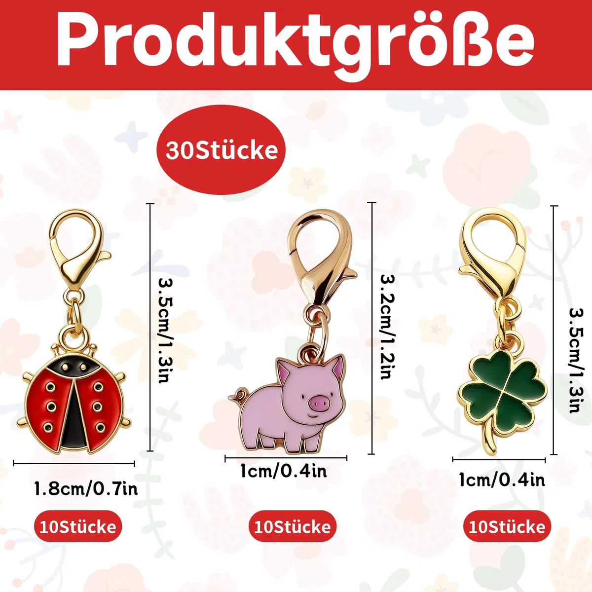 30 Pcs Silvester Glücksbringer Set, Kleine Glücksbringer Marienkäfer neujahr Klein für Neujahr Weihnachtsgeschenke