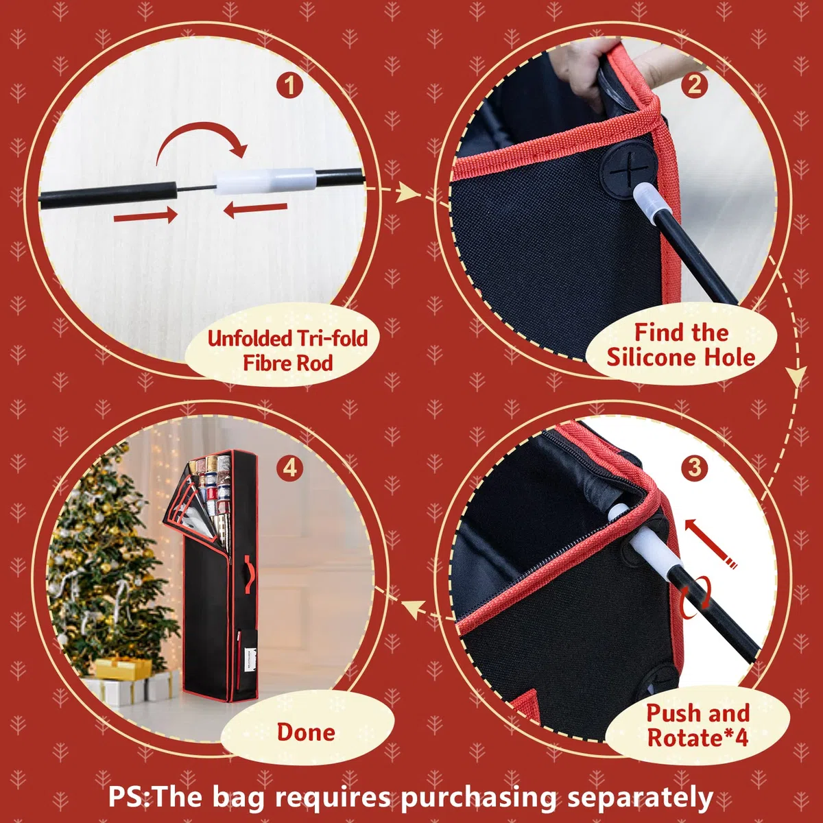 BRANTMAKER Faserstäbe 4 Stück, 8,5 mm, 102 cm Lang, für Geschenkpapier Aufbewahrung