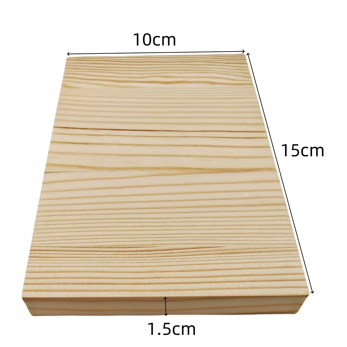 Rechteckige Holzbretter, unlackierte Holzblöcke zum Basteln, 15 x 10 x 1,5 cm, blanko, zum Schnitzen, Malen und Brennen, 8 Stück