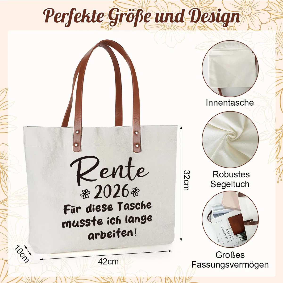 Rentner Tasche für Frau Mann, Geschenke zum Ruhestand, Tote Bag für Renteneintritt, Einkaufstasche als Ruhestandsgeschenk, Abschiedsgeschenk Rentner Tasche, Geschenke für Kollegin zum Ruhestand
