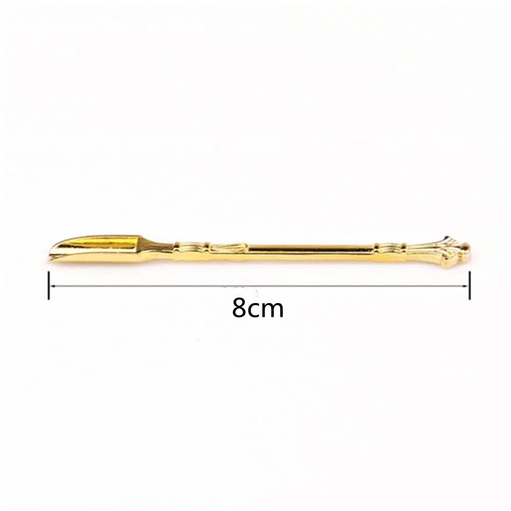 Mini-Löffel, goldfarbener Mini-Löffel, Mini-Schaufel, Mikroskalen-Löffel, Heimbedarf, Anhänger, Halskette, Fläschchen, zum Befüllen von Salzen, Kräutern, 4 Stück (Gold)