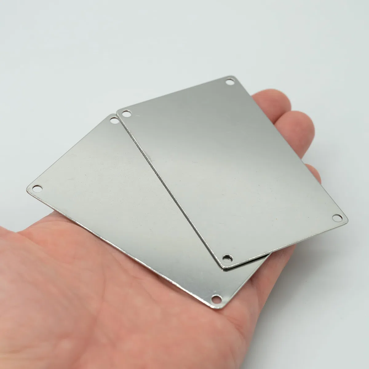 Metall-Gravur-Rohlinge Stempel-Rohlinge aus Edelstahl, blanko mit 4 Löchern, 10 Stück, 86 * 54 mm
