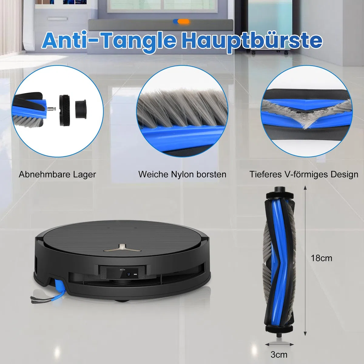 21 Stück Zubehör für Ecovacs Deebot X9 PRO Omni / X11 PRO Omni / T80s Omni Saugroboter, Ersatzteile mit 1 Hauptbürste, 6 Staubbeutel, 2 Wischwalze, 4 Filter, 6 Seitenbürsten, 1 Reinigungsbürste