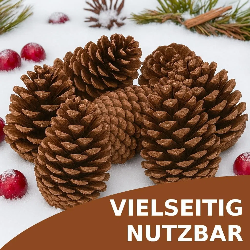 NaDeco Maritima-Zapfen 14-18cm, Set 20 Stück, Pinus Pinaster große Deko-Zapfen Tannenzapfen, Adventskranz & Weihnachts-Dekoration, Natürlich Groß zum basteln, Weihnachtsbaum & Advents-Gesteck