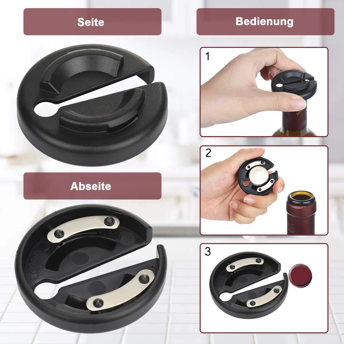 Anpro Korkenzieher Elektrisch, Elektrischer Korkenzieher Set, Automatische Weinöffner Flaschenöffner mit Folienschneider, Vakuum Stopper und Ausgießer, Silber