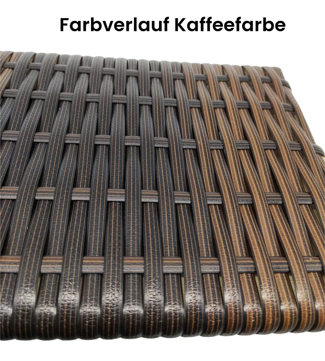 Feyart 70m Farbverlauf, flach, Synthetisches Rattan, Kunststoff, Korbgeflecht, Reparaturmaterial für Möbel, Garten, Stühle, Tisch, Aufbewahrungskorb, DIY und Reparatur, Kaffeefarben