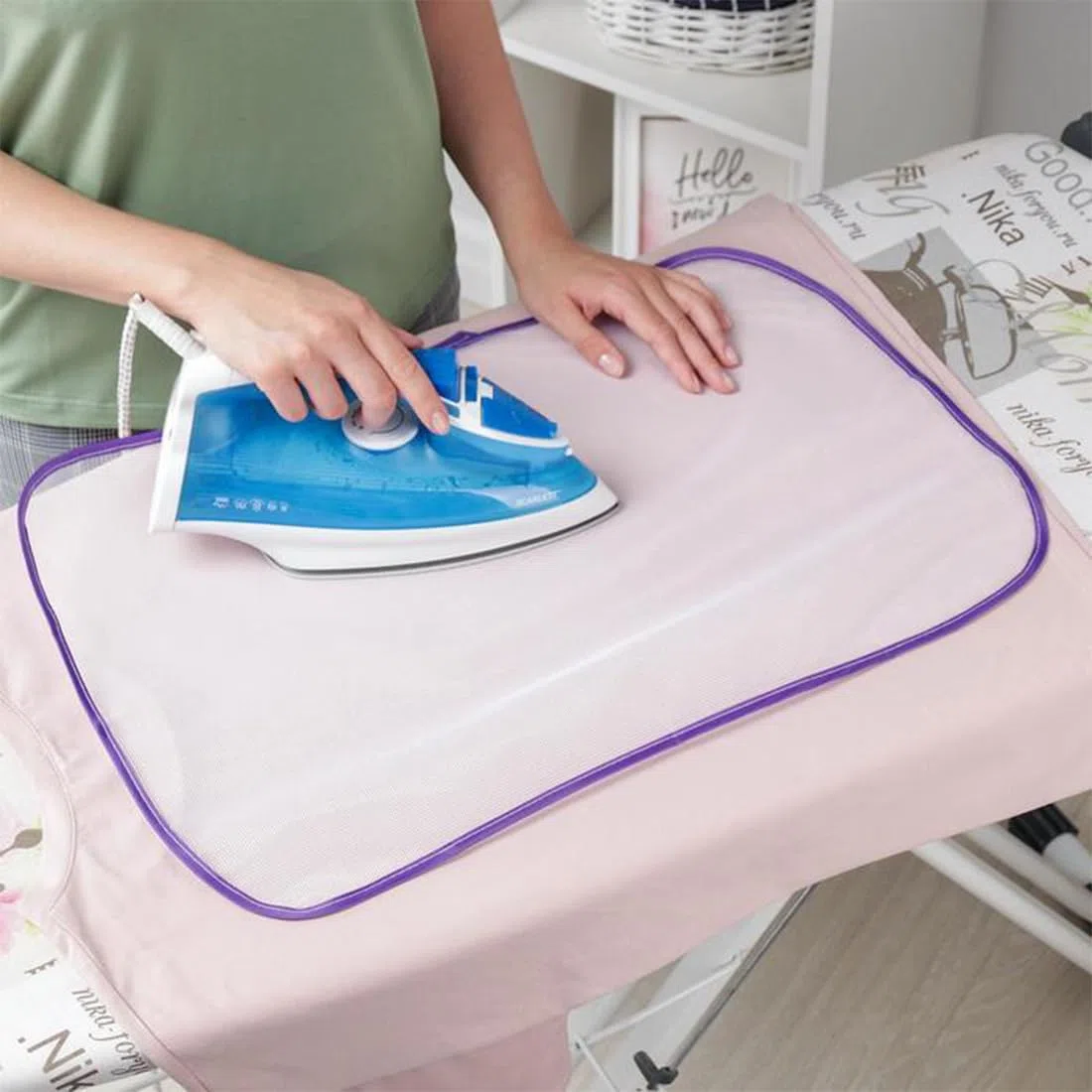 10x Bügeltuch Set - Transparente Bügelschutztücher aus Meshstoff - Schutz für Kleidung & Bügeleisen - Einfaches Bügeln - Farben zufällig