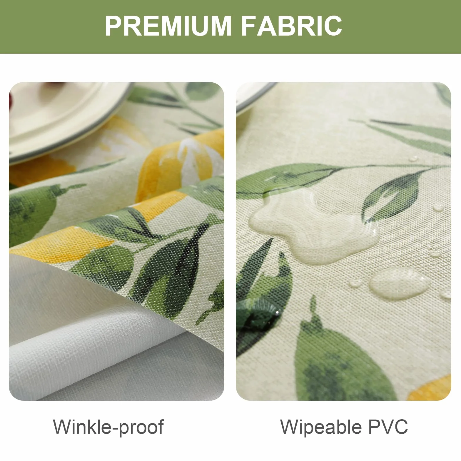 Tischdecke Rechteckig, Wachstischdecke Zitronen Abwaschbare Gelb PVC Wasserdicht öLdichte Pflegeleich Tischbelag FüR KüChe Und Party Frühling Sommer (140x180cm)