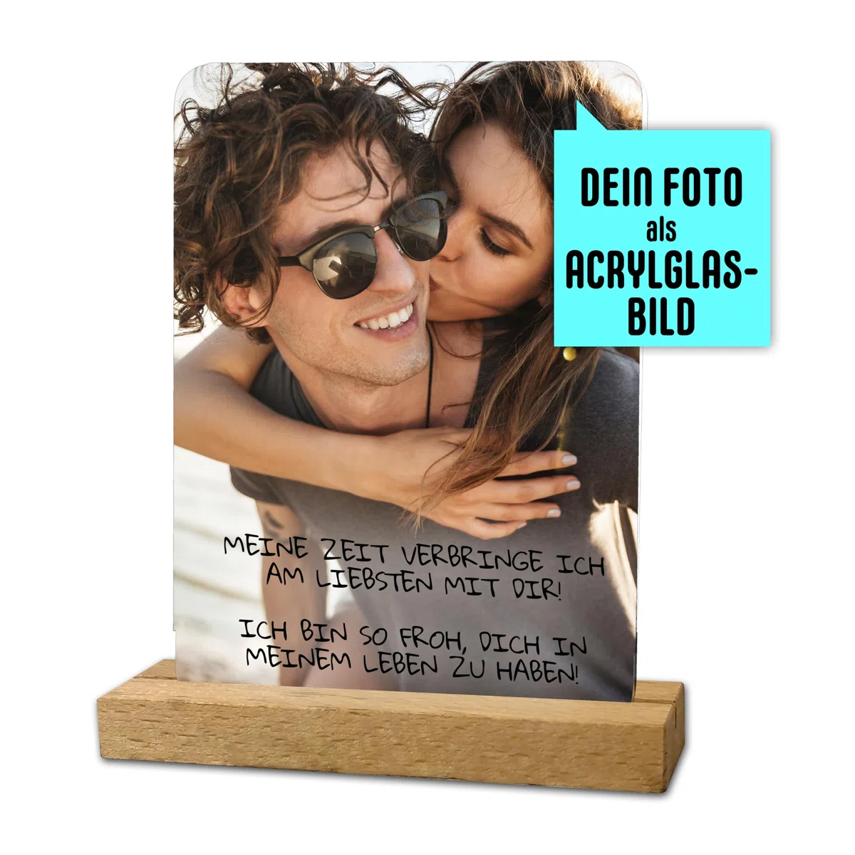 codiarts. Acryl Glas Bild personalisiertes Foto Geschenk, Format A4/A5 mit eigenem Bild & Text - Fotogeschenke personalisiert für Frauen & Männer - Für beste Freundin, Mama, Papa, Opa, Oma (DIY Free)