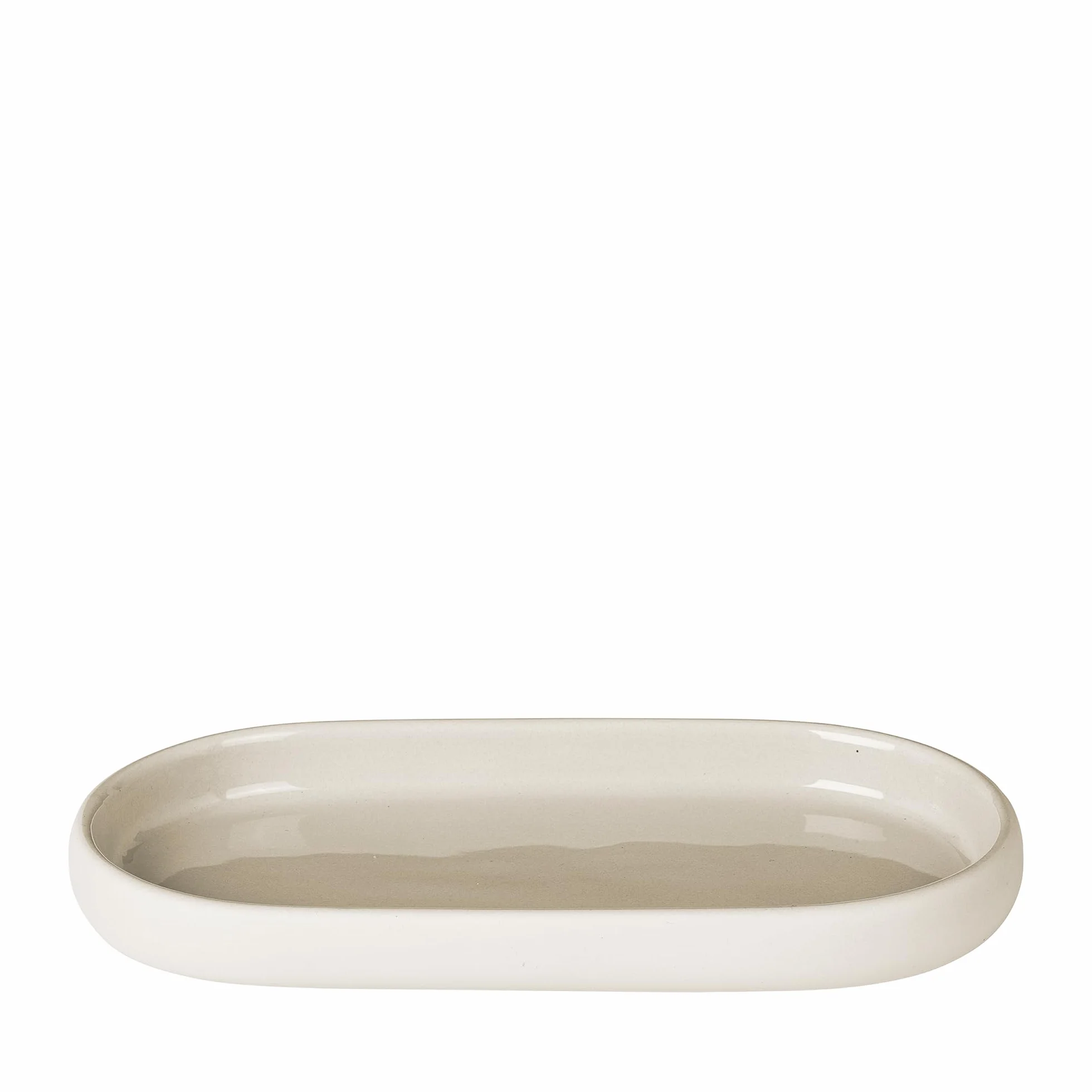 Blomus Sono Tablett, Keramik, Silikon, Moonbeam, H 2,5 cm, B 10 cm, T 19 cm