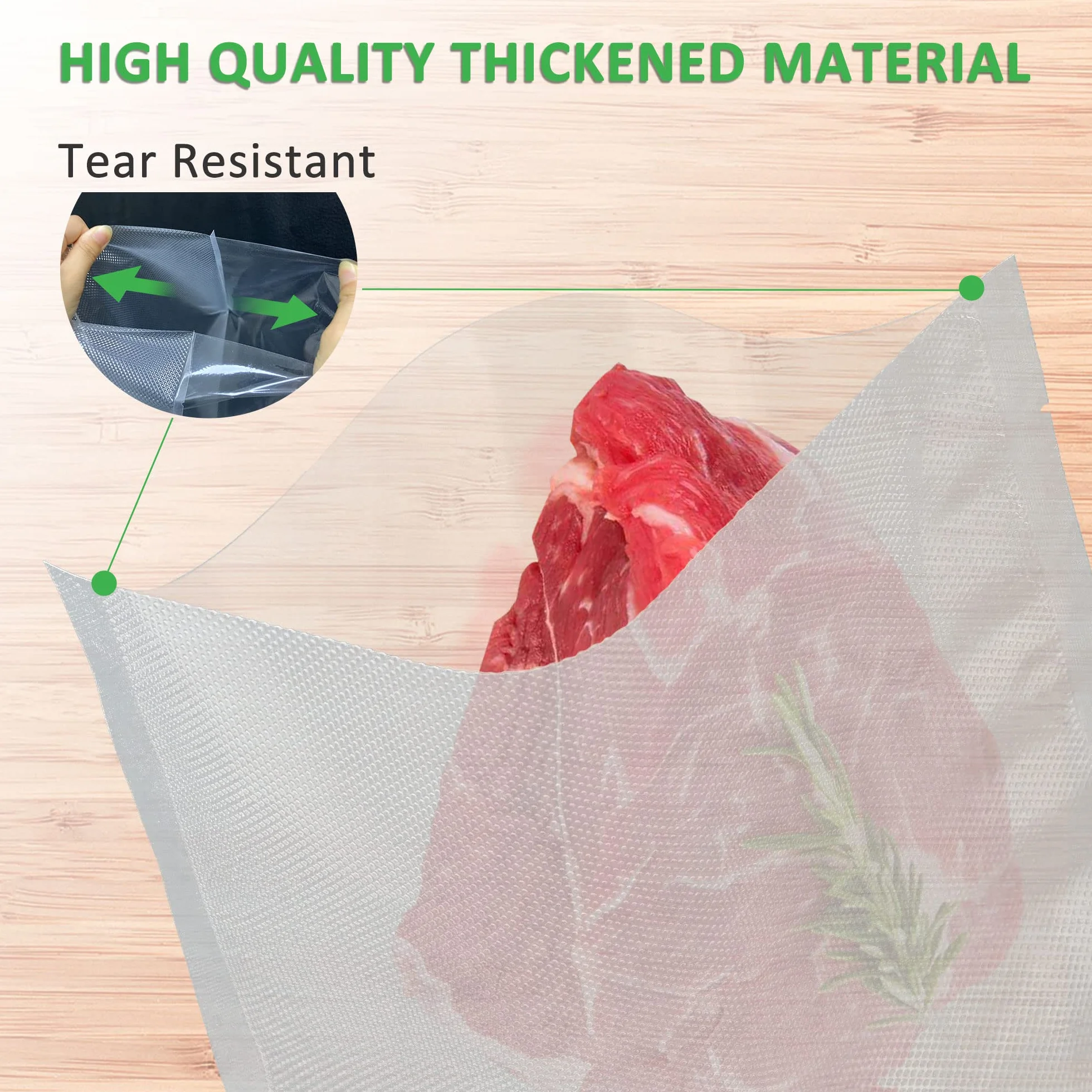 KitchenBoss Vakuumierbeutel Lebensmittel mit Cutter-Box: 3 Rolle 28x500cm Vakuumrollen BPA-Frei Vakuumierfolie fuer Folienschweißgerät Sous Vide Beutel