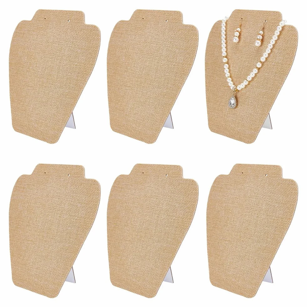 FINGERINSPIRE 6 Schmuckständer Aus Samt 20cm Hoch Hellbraun Für Ohrringe Anhänger Ketten Schaufensterpuppe Modell Halsketten Displayhalter Schmuckanhänger Aufbewahrungsregal Für Shows