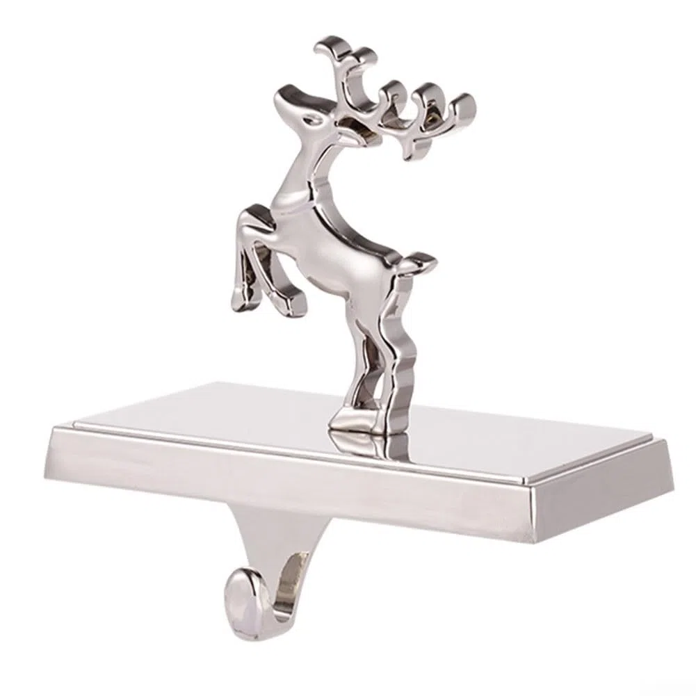 Weihnachtsstrumpfhalter Kaminhaken Strümpfe Clip Weihnachtsstrumpf Haken für Kamin für Kaminsims Kamin Metall Weihnachtshaken Kleiderbügel (Elch)