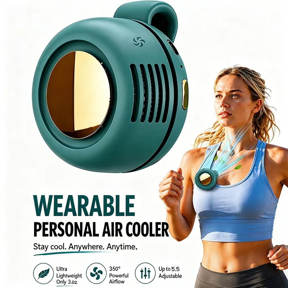 Tragbarer Clip Ventilator, 2026 Neu Taillenclip-Ventilator, Portable Silent Mini Bladeless Electric Fan, 3 Geschwindigkeiten Mini Ventilator Aufladbar,Handventilator für Sommer Reise Outdoor (Grün)