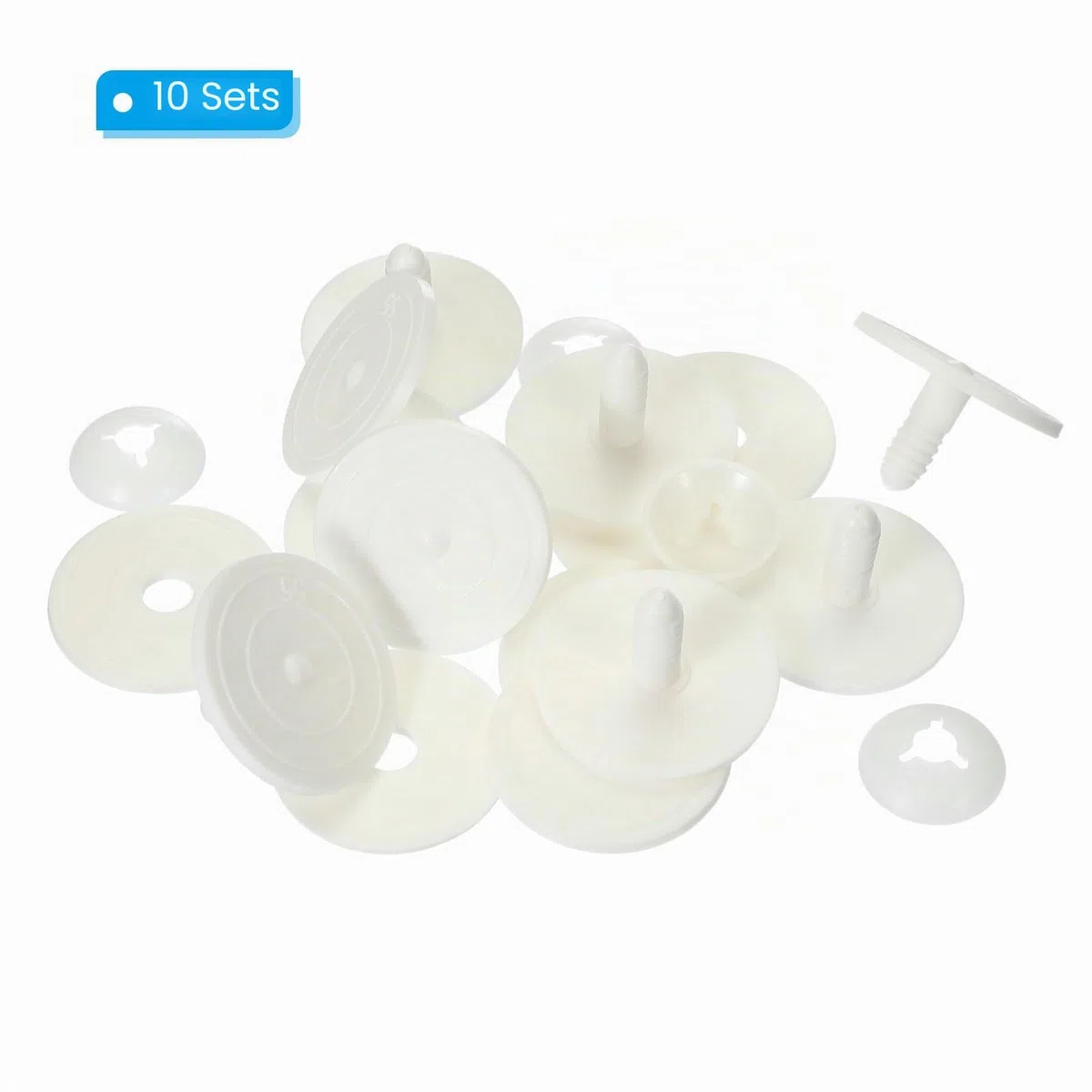 PATIKIL 55mm Puppen-Gelenke, 10er-Set Kunststoff-Abnehmbare Tier-Gelenkverbinder Engage Bolt für Bärenweiche Glieder Herstellung Kopfgelenke DIY-Handwerkszubehör, Weiß