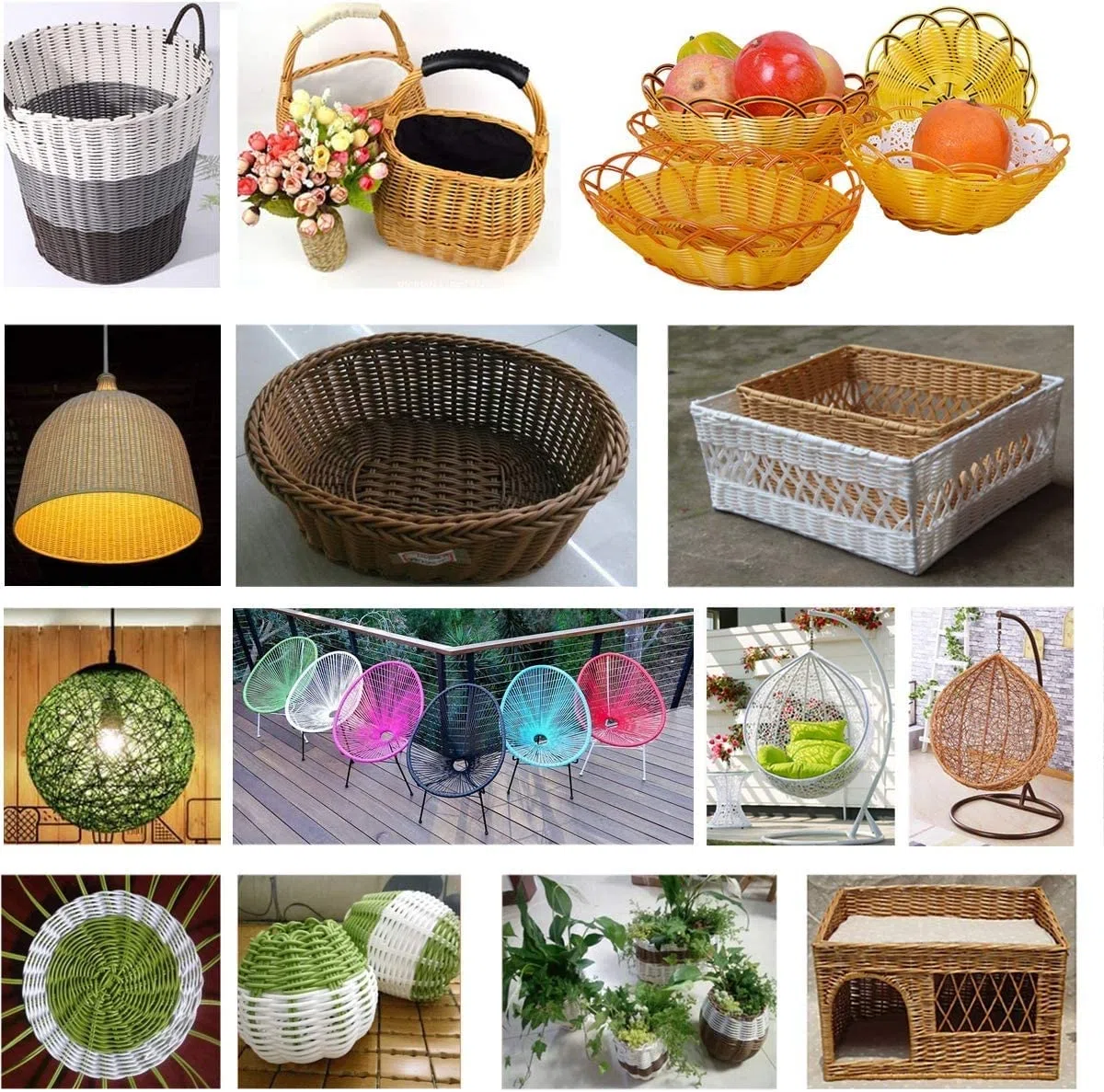 OUdini Kunststoff-Rattan-Reparatur-Set, 500 G, Kunststoff-Rattan-Reparaturmaterial Für Garten- Und Terrassenmöbel, Synthetisches Rattan, Kunststoff-Rattan-Reparatur-Set/C