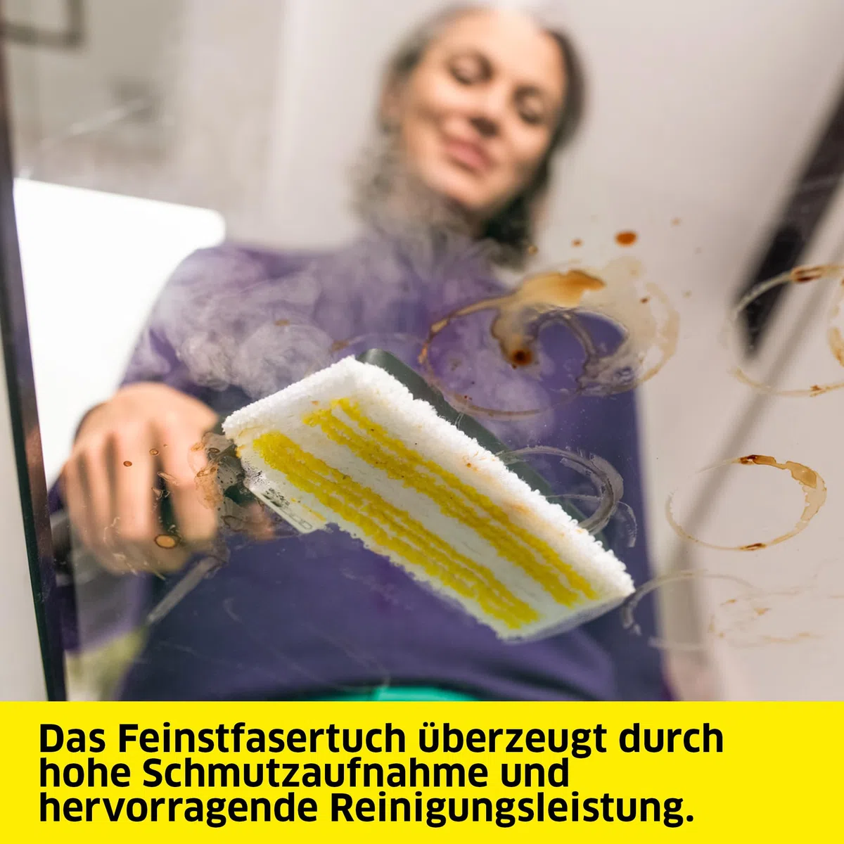Kärcher Flexibles Handdüsenset mit flexibler Handdüse und passendem Feinstfasertuch für die effektive Reinigung gerader und gewölbter Flächen, Original-Zubehör für die Kärcher Dampfreiniger
