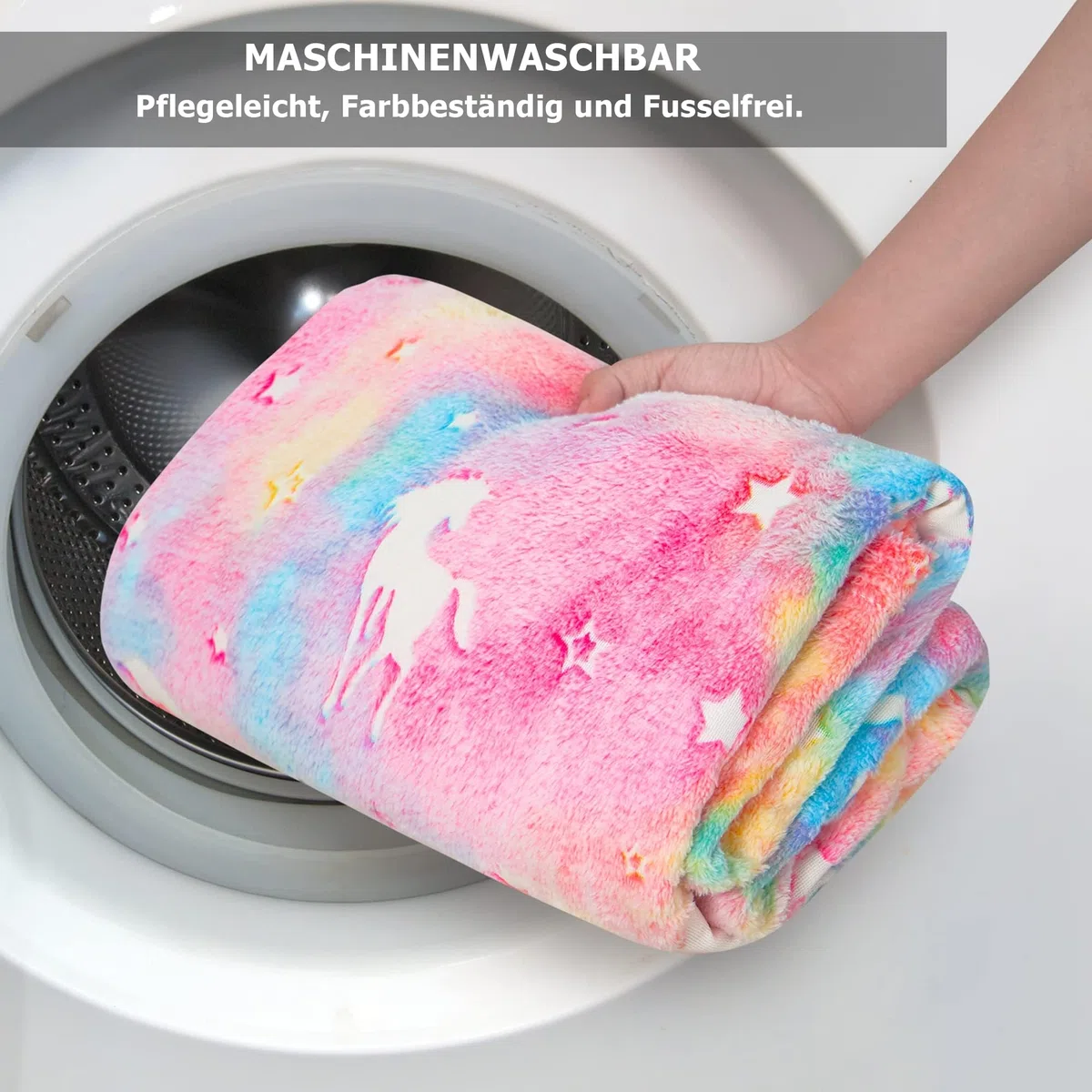 Einhorn Decke Kuscheldecke - 120 x 150 cm Decke Leuchtet im Dunkeln, Warm und Flauschig Kinderdecken für 1-10 Jährige Mädchen und Jungen - Wohndecke für Geschenk (Farbig, 120 x 150cm)