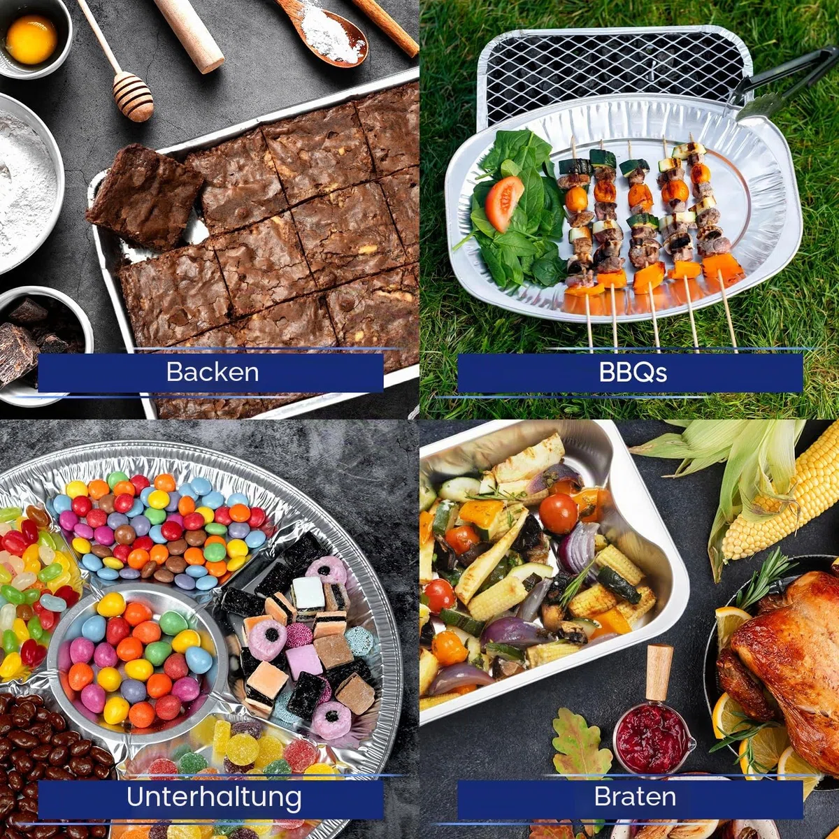 Coppice Flache gelochte Alu-Pieformen – Runde Backformen für Kuchen, Quiche & Tarte | Ø 18 cm x 2 cm | Ofen-, Mikrowellen-, Airfryer- & Gefriergeeignet | 10 Stück