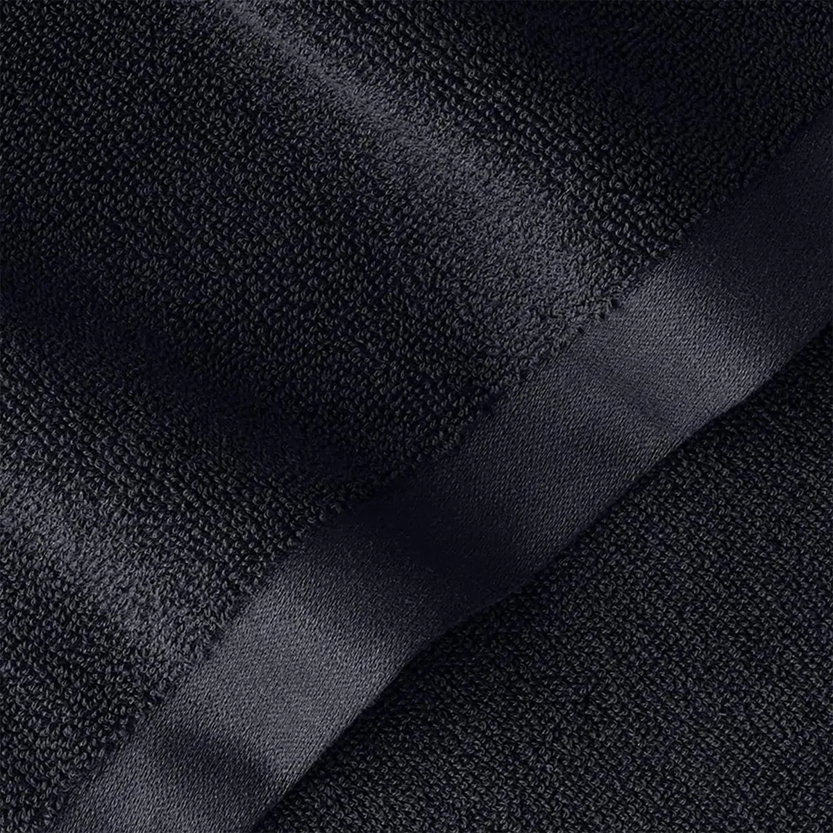herzbach home Deep Black Kollektion | Set: 3X Gästehandtücher 30x50 cm | 100% Baumwolle | Weich und Saugstark | Farbe: Schwarz