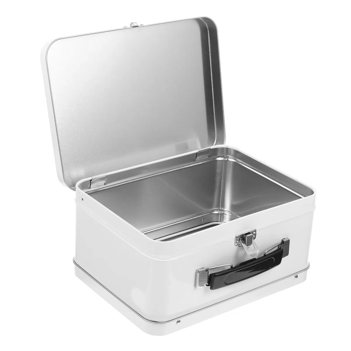 Organizer aus Weißblech mit Schloss Vintage Metallbox mit Deckel Anti Fall Aufbewahrungsbox für Bastelbedarf und Souvenirs Kompakte Weißblechdose