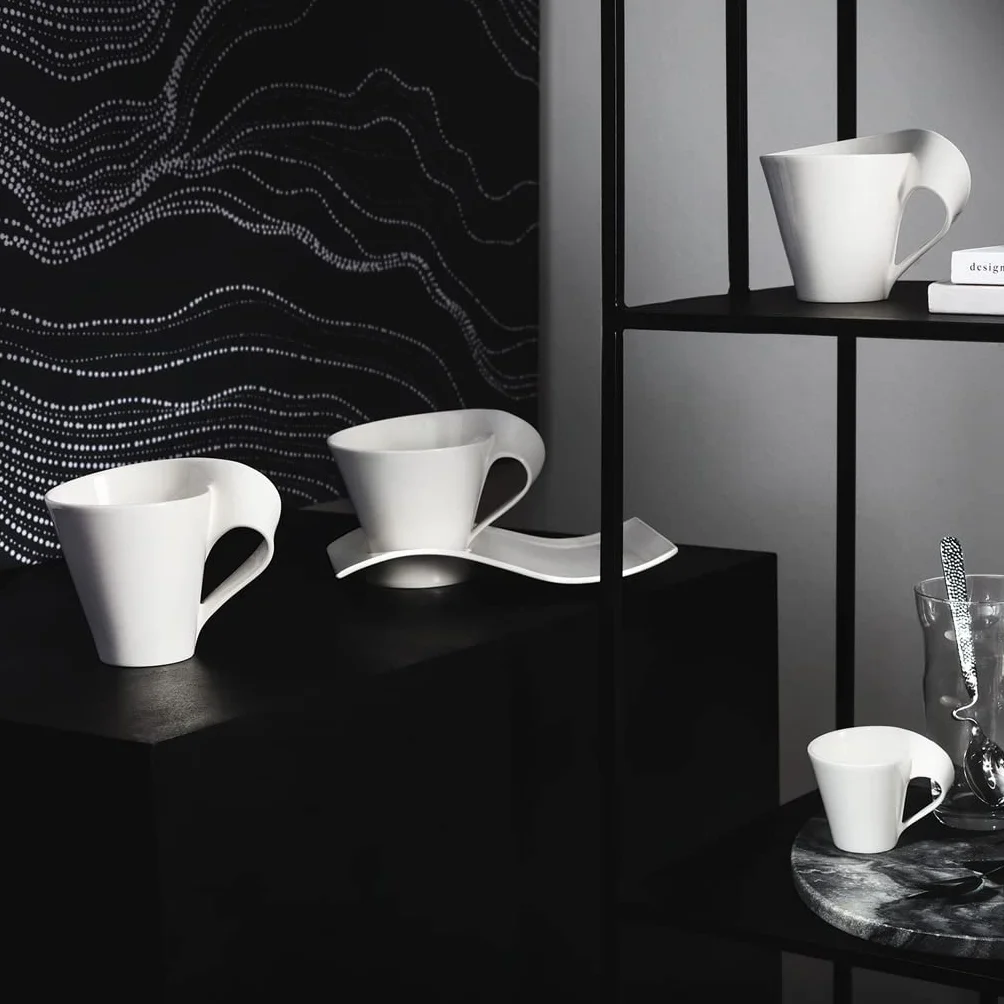 Villeroy & Boch – Newwave Caffè Café Au Lait Tasse 260 Ml Weiß, Spülmaschinenfest, Mikrowellensicher, Becher, Kaffeebecher, Kaffeetasse, Heißgetränkebecher, Premium Porzellan