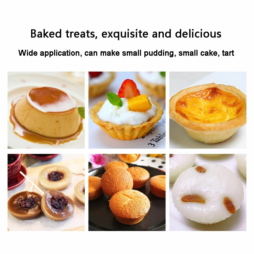24 eloxierten Aluminium-Ei Tart Cupcake Kuchen Cookie Form Puddingform Backen Werkzeug