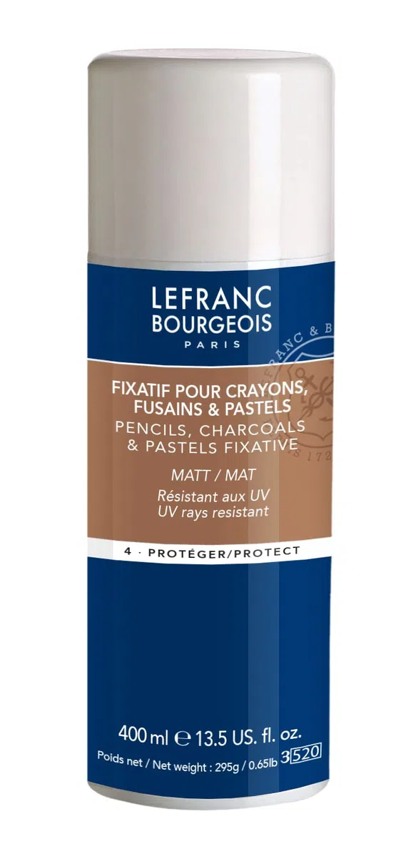 Lefranc Bourgeois 300226 Cristal Fixative, Fixativ das Kohle-, Buntstift- und Pastellzeichnungen schützt, Alterungsbeständig - 400ml Spray