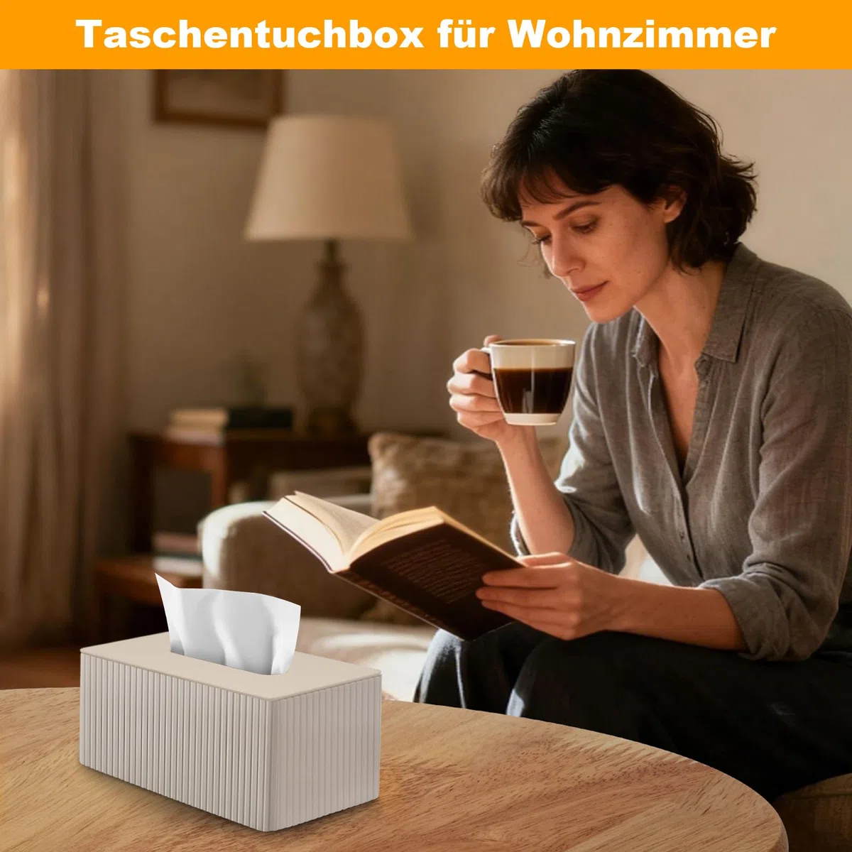 Kosmetiktücherbox Taschentuchbox aus PU Leder: Modern Taschentuchspender für Hausfrau Büroangestellter-Rechteckige Tissue Box mit Magnetabdeckung für Wohnzimmer Büro-Geschenke für Geburtstag(Milchtee)