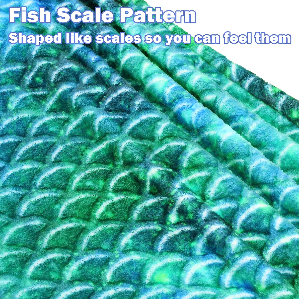 Catalonia Classy Meerjungfrauen schwanz Decke, weicher warmer Plüsch Fleece Schlafsack Kuscheldecke, 155 x 50 cm Fischschuppenmuster, Sternenhimmel