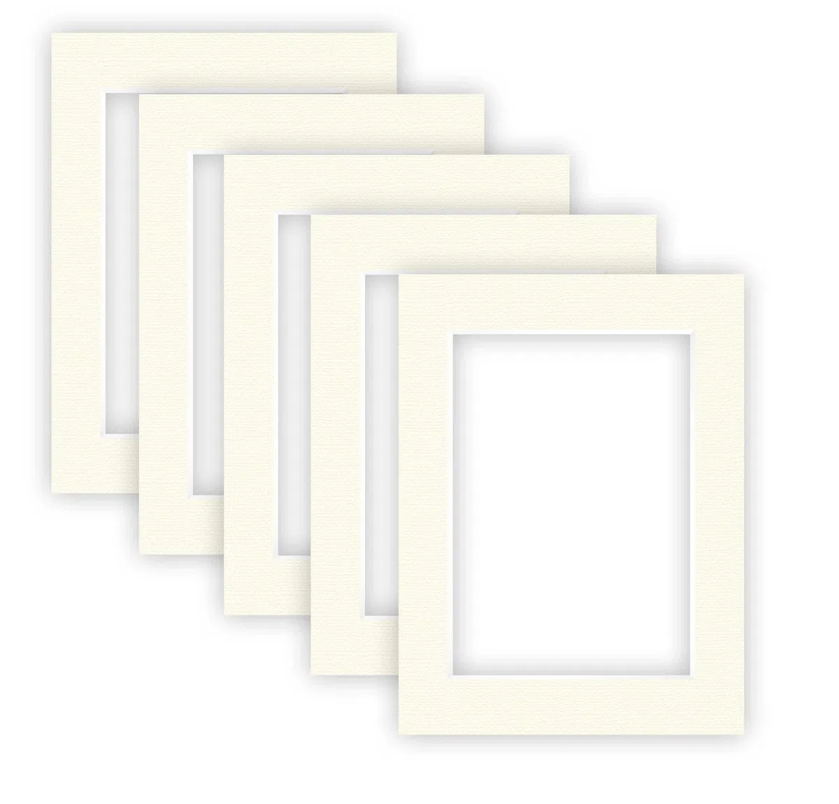 nielsen Conservation Passepartout Karton 2,2 mm | 5er Set | Außenformat 30x40 cm für Bildformat 20,5 x 29,5 cm (DIN A4) | Cremeweiß | strukturierte Oberfläche