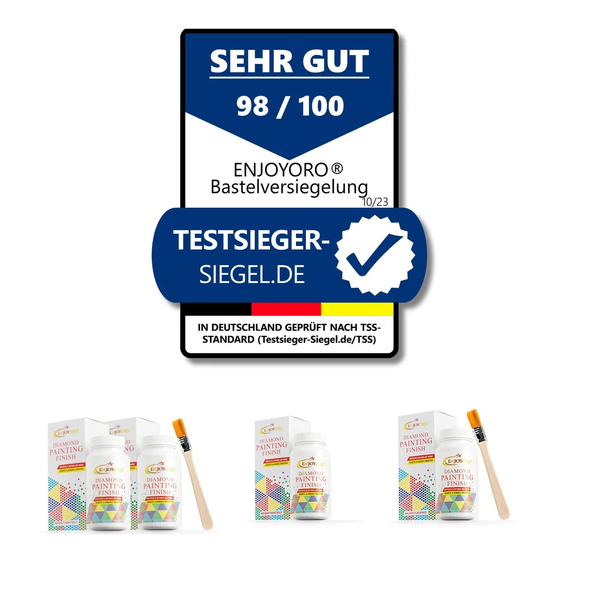 Diamond Painting Finish - Transparente Schutzversiegelung - dauerhaft geschützt und veredelt - Diamant Painting Zubehör - vielseitig verwendbar (2x150g)