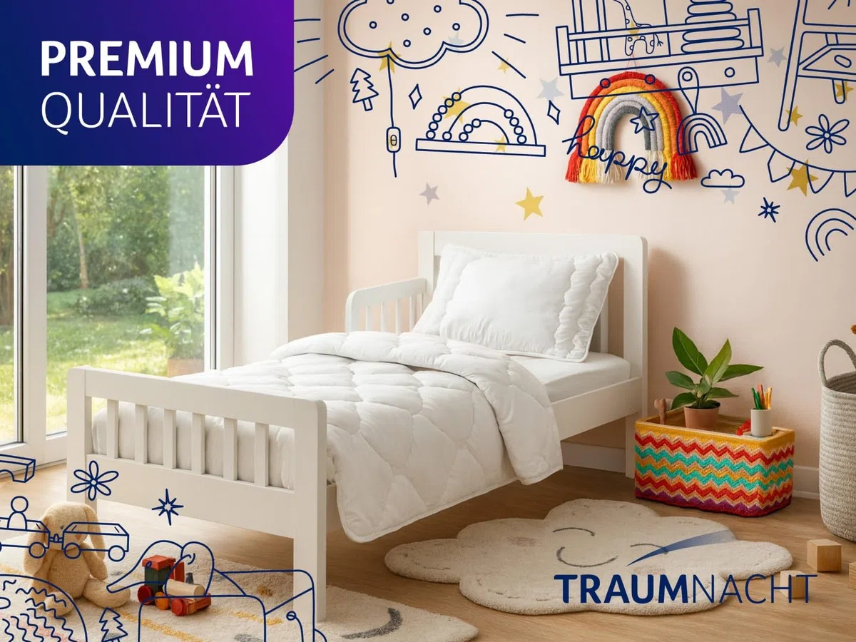 Traumnacht Kinderbettenset, Sommerdecke, 100 x 135 cm und 1x Kopfkissen 40 x 60 cm, aus kuscheliger Mikrofaser, Öko-Tex zertifiziert, produziert nach deutschem Qualitätsstandard