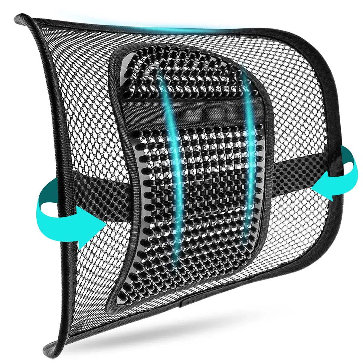 m zimoon Lordosenstütze Mesh, Atmungsaktiv Lordosenstütze Stuhl mit Massage-Knoten, Lendenkissen Rückenstütze Taille Rückseite Lendenwirbelstütze für Auto, Bürostuhl, Büro und Arbeit